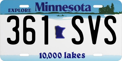 MN license plate 361SVS