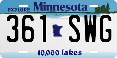 MN license plate 361SWG