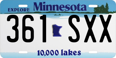 MN license plate 361SXX