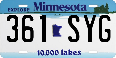 MN license plate 361SYG
