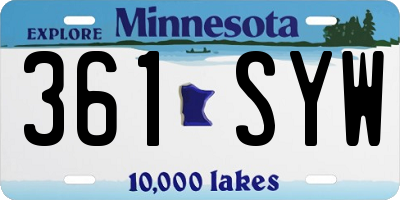MN license plate 361SYW