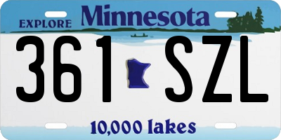 MN license plate 361SZL