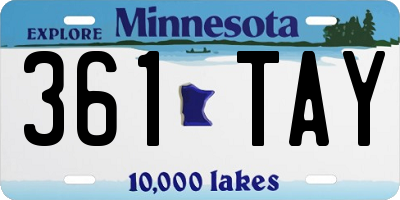 MN license plate 361TAY
