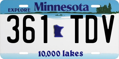 MN license plate 361TDV