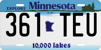 MN license plate 361TEU