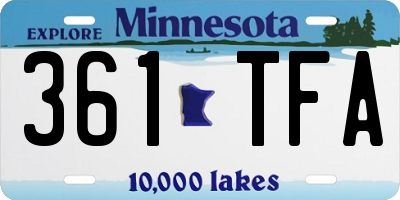 MN license plate 361TFA