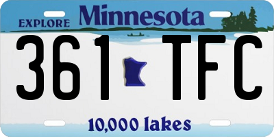 MN license plate 361TFC