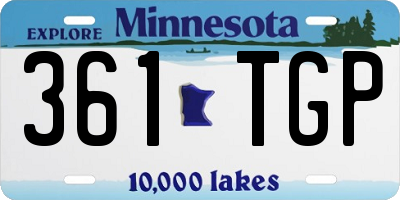 MN license plate 361TGP