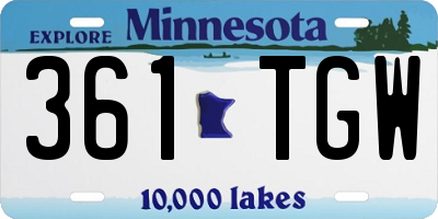 MN license plate 361TGW