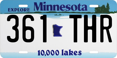 MN license plate 361THR