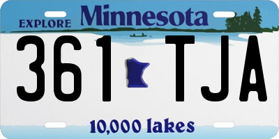 MN license plate 361TJA