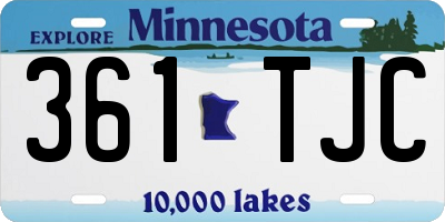 MN license plate 361TJC