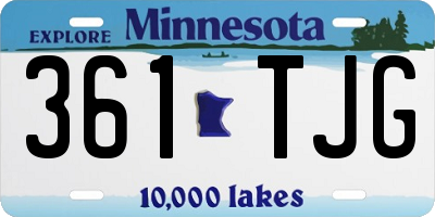 MN license plate 361TJG