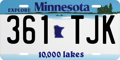 MN license plate 361TJK