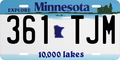 MN license plate 361TJM