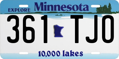 MN license plate 361TJO