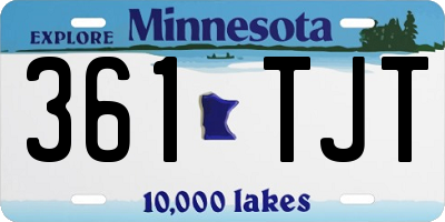 MN license plate 361TJT