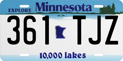 MN license plate 361TJZ