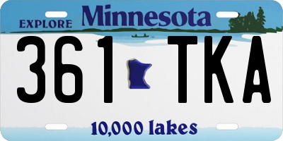 MN license plate 361TKA