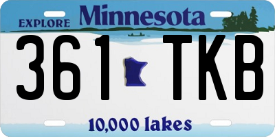 MN license plate 361TKB