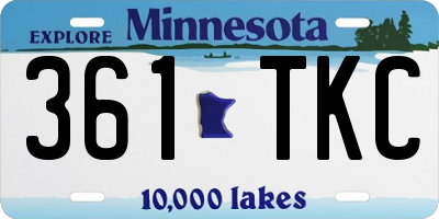MN license plate 361TKC