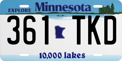 MN license plate 361TKD