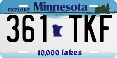 MN license plate 361TKF