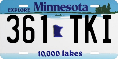 MN license plate 361TKI
