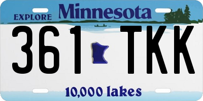 MN license plate 361TKK