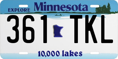 MN license plate 361TKL