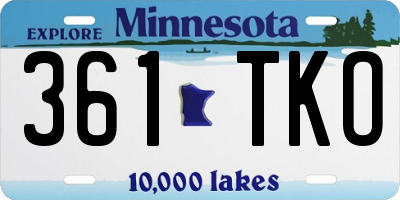 MN license plate 361TKO