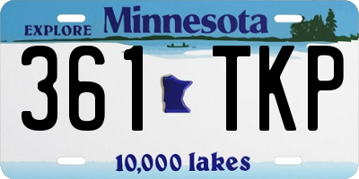 MN license plate 361TKP