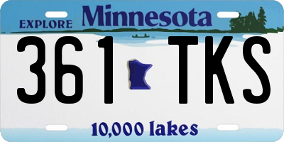 MN license plate 361TKS