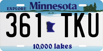 MN license plate 361TKU