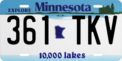 MN license plate 361TKV