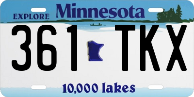 MN license plate 361TKX