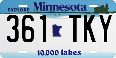 MN license plate 361TKY