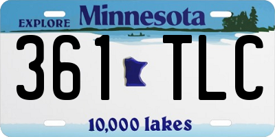 MN license plate 361TLC
