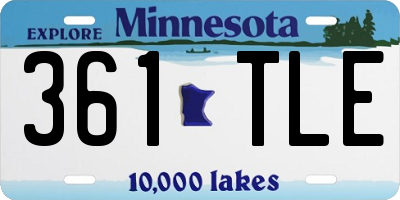 MN license plate 361TLE