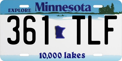 MN license plate 361TLF