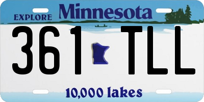 MN license plate 361TLL