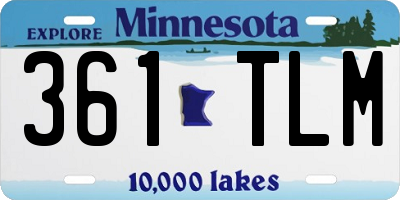 MN license plate 361TLM