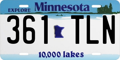 MN license plate 361TLN
