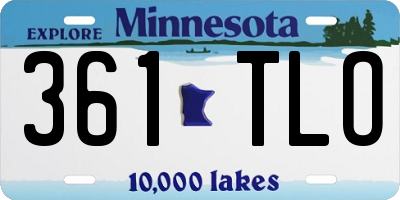 MN license plate 361TLO