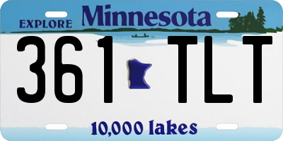 MN license plate 361TLT