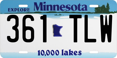MN license plate 361TLW
