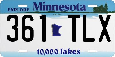 MN license plate 361TLX