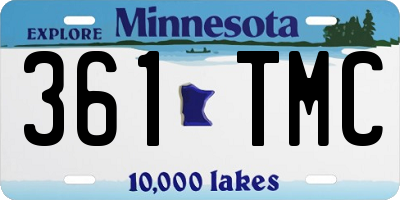 MN license plate 361TMC