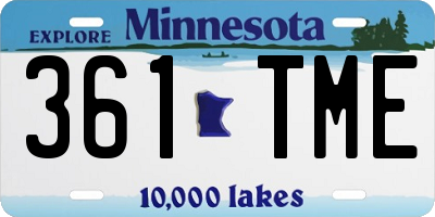 MN license plate 361TME