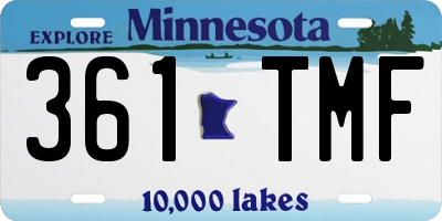 MN license plate 361TMF